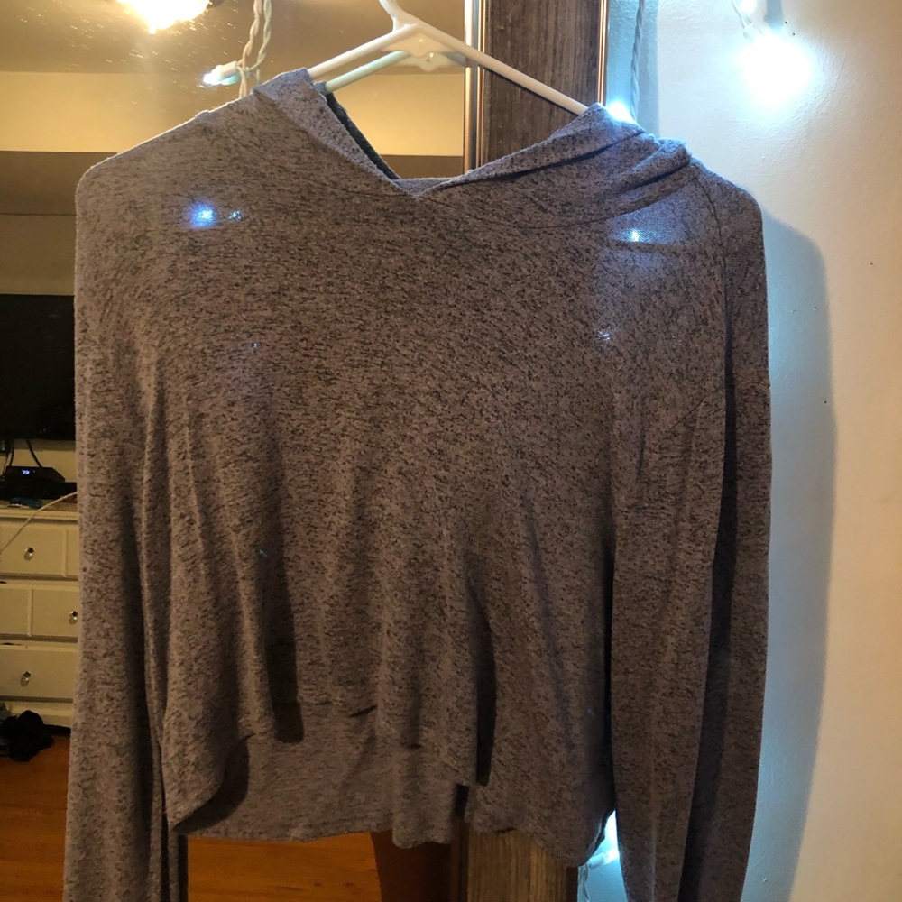 cropped navy blue sweater